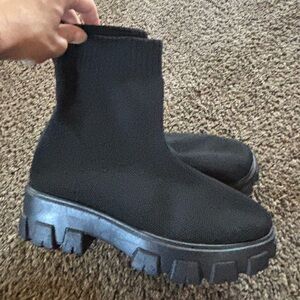 Black Chunky Ankle Boots